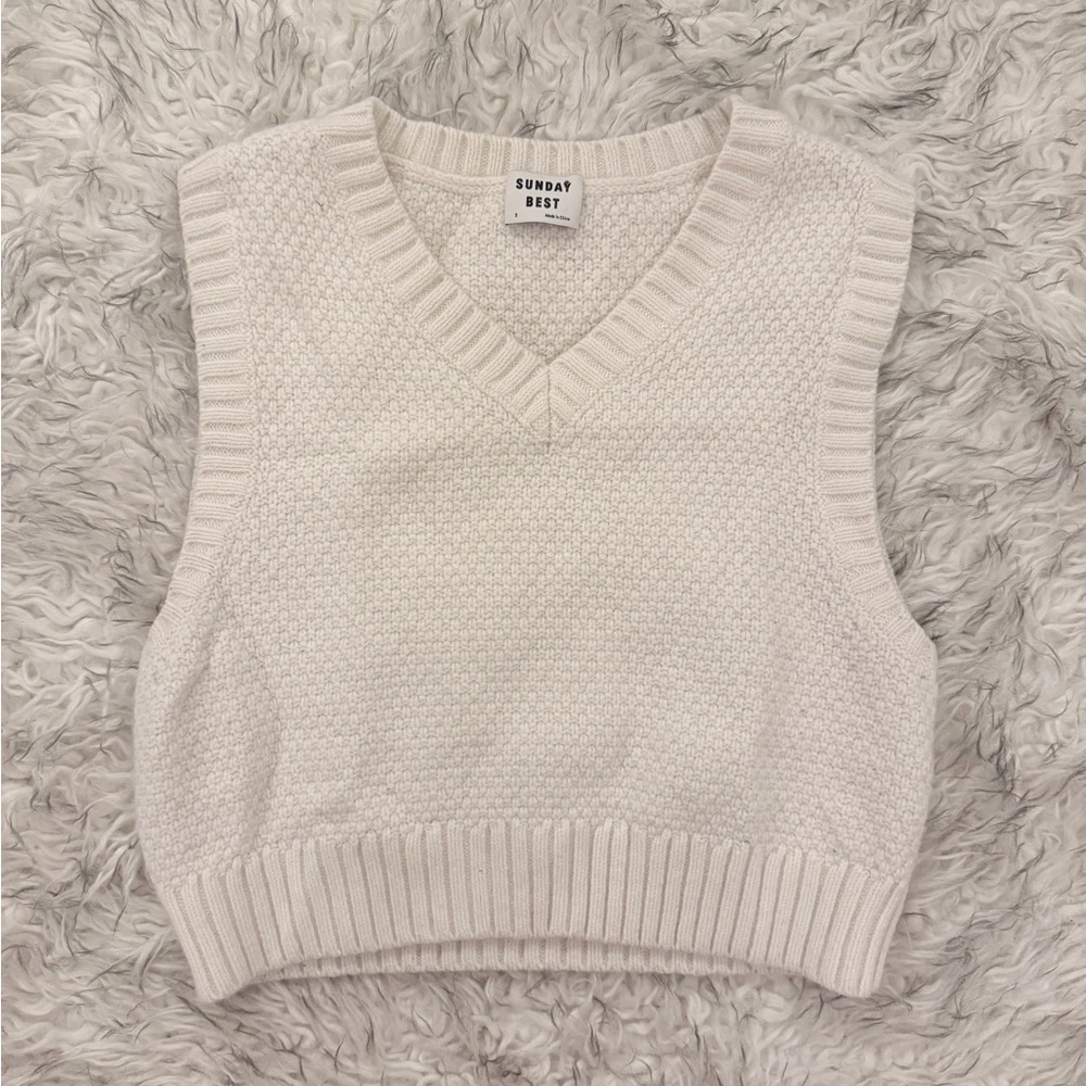 Sunday Best ‘Sparrow’ Sweater Vest - Matte Pearl